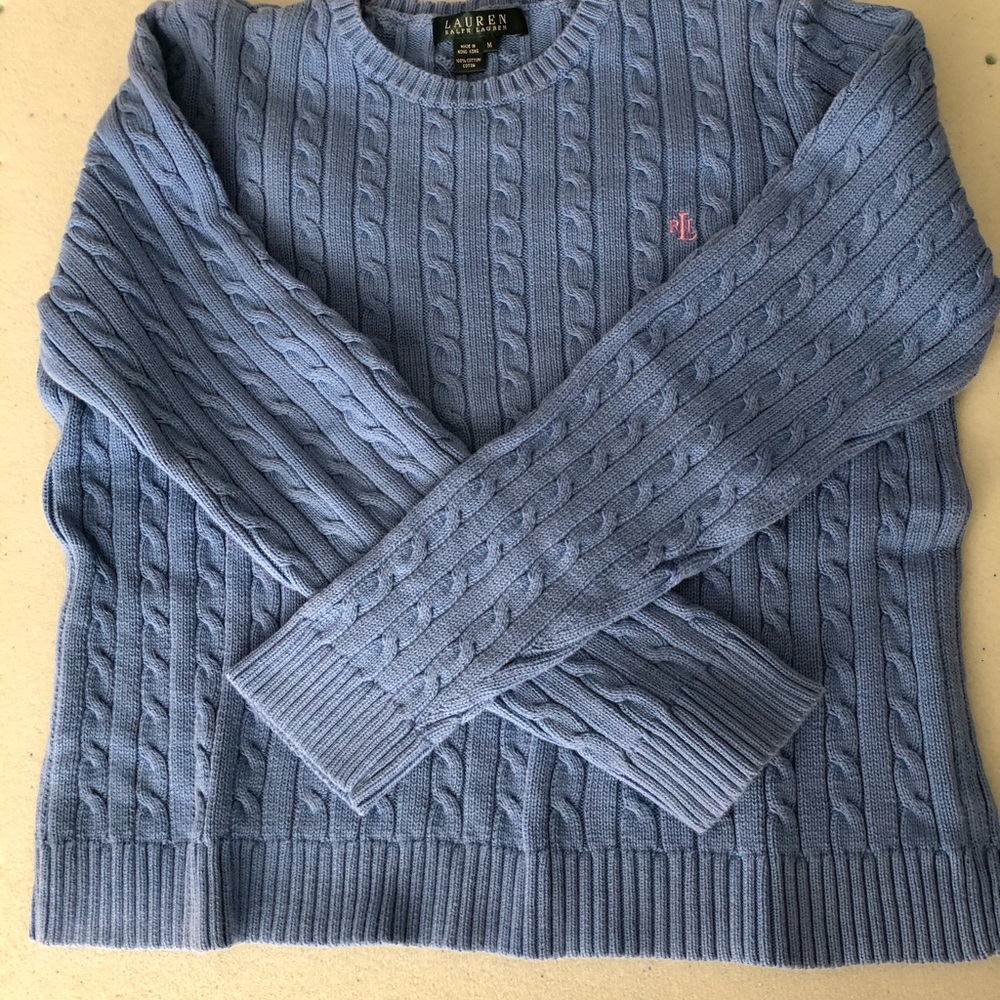 Ralph Lauren Crew Neck Cable Knit Cotton Sweater